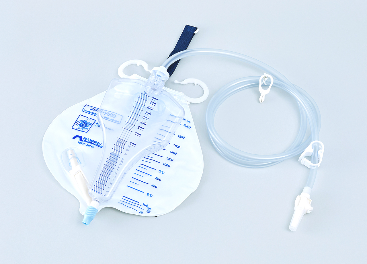 精密尿量計付閉鎖式導尿バッグ「フジガードE」